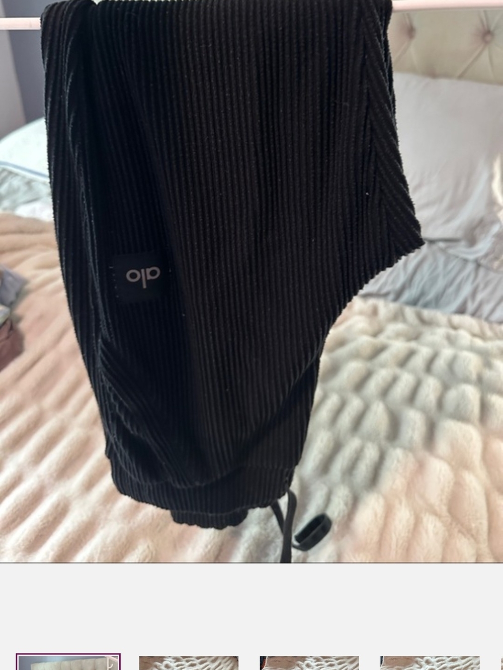ALO Yoga Ribbed Knit Black Women's Skirt